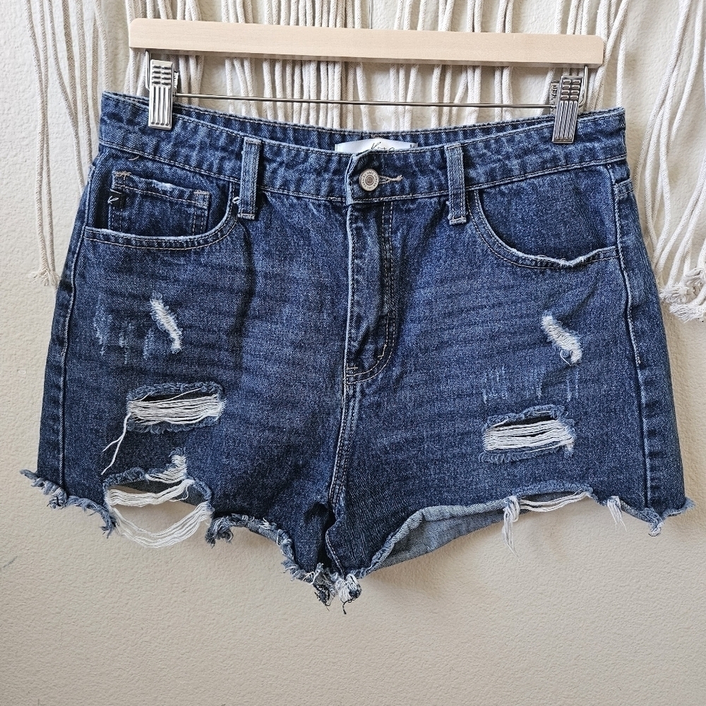 KanCan Denim Shorts Distressed High-Waisted 11/29